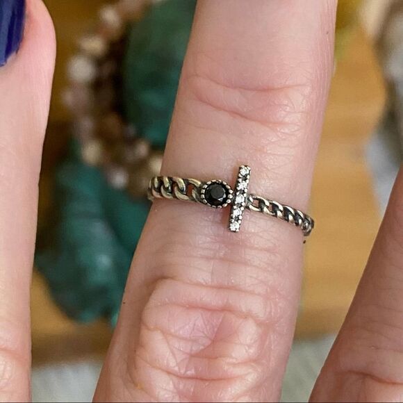 Chain Link CZ Adjustable Minimalist Ring - Picture 7 of 10